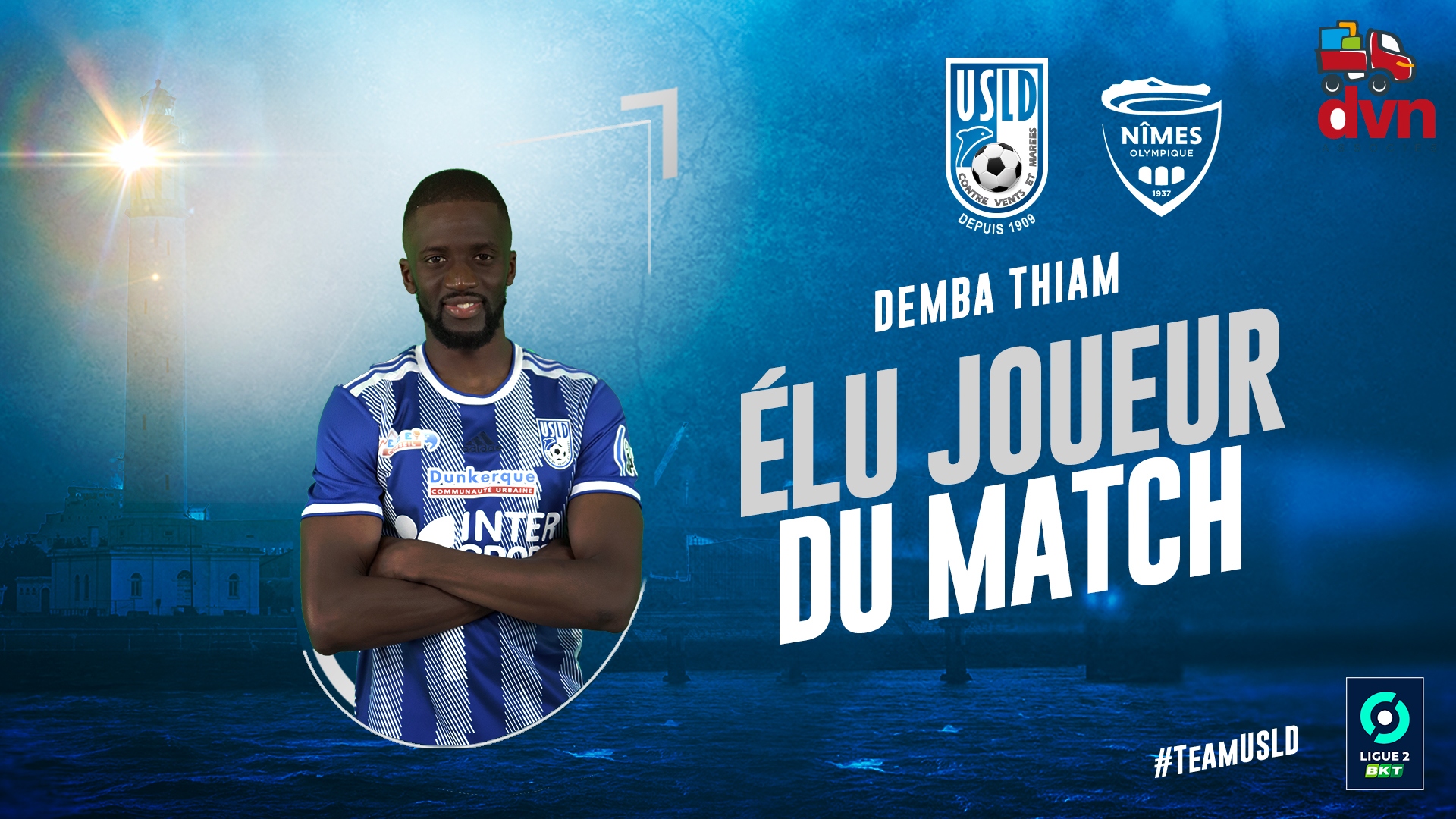 Demba Thiam sacré joueur du match ! USL Dunkerque