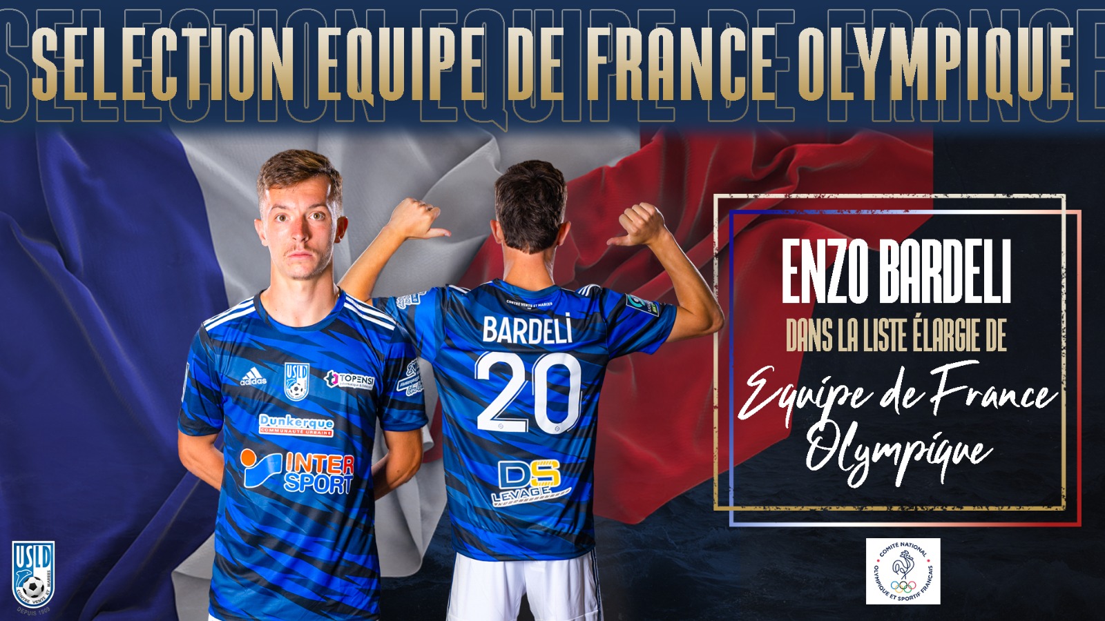 Enzo Bardeli preselectionne pour les Jeux Olympiques 2024 USL Dunkerque